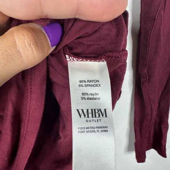 NWT White House Black Market Long Sleeve Wide Scoop Tee Zinfandel XS #WHBM4 - Picture 6 of 10